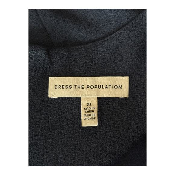 Dress the Population Monroe Side Slit Gown dress navy blue size X-Large XL - Picture 6 of 7